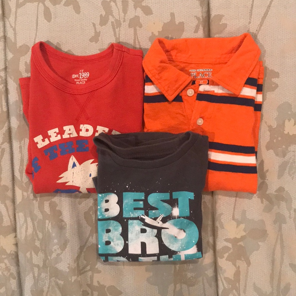 ✖️3️⃣ bundle of boys long sleeve shirts, size 5T